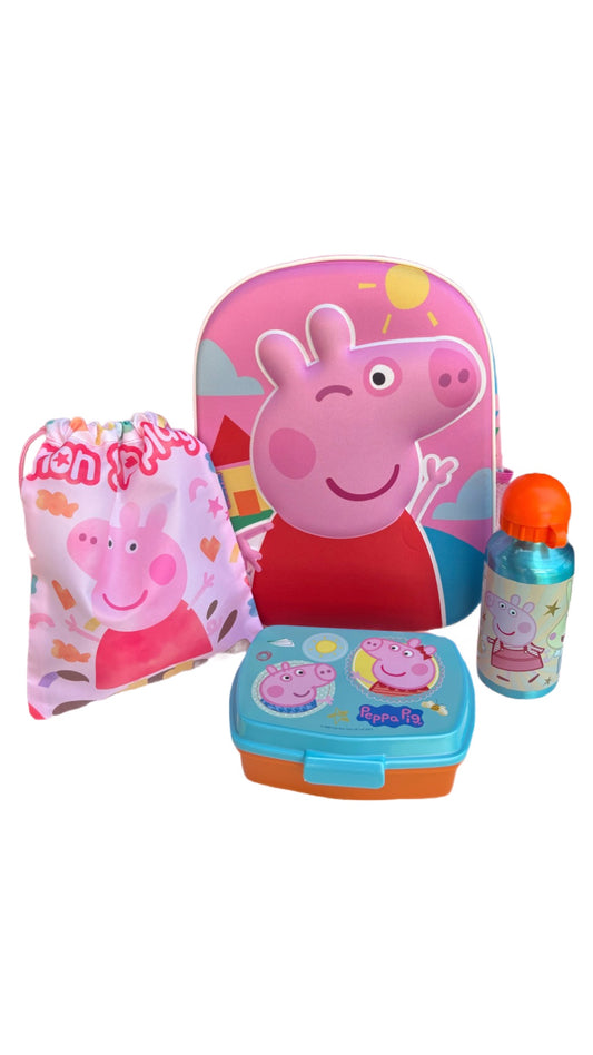 Mochila Pepa Pig 3D y accesorio